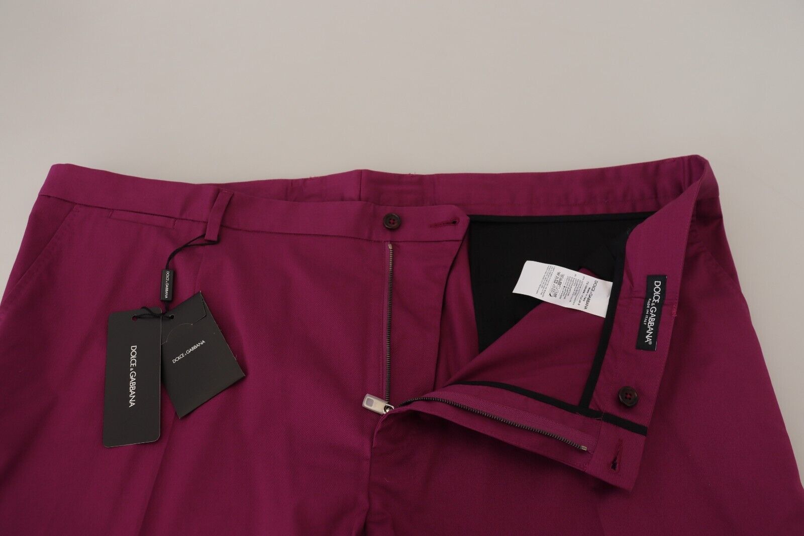 Dolce &amp; Gabbana Pantalon stretch élégant en coton magenta