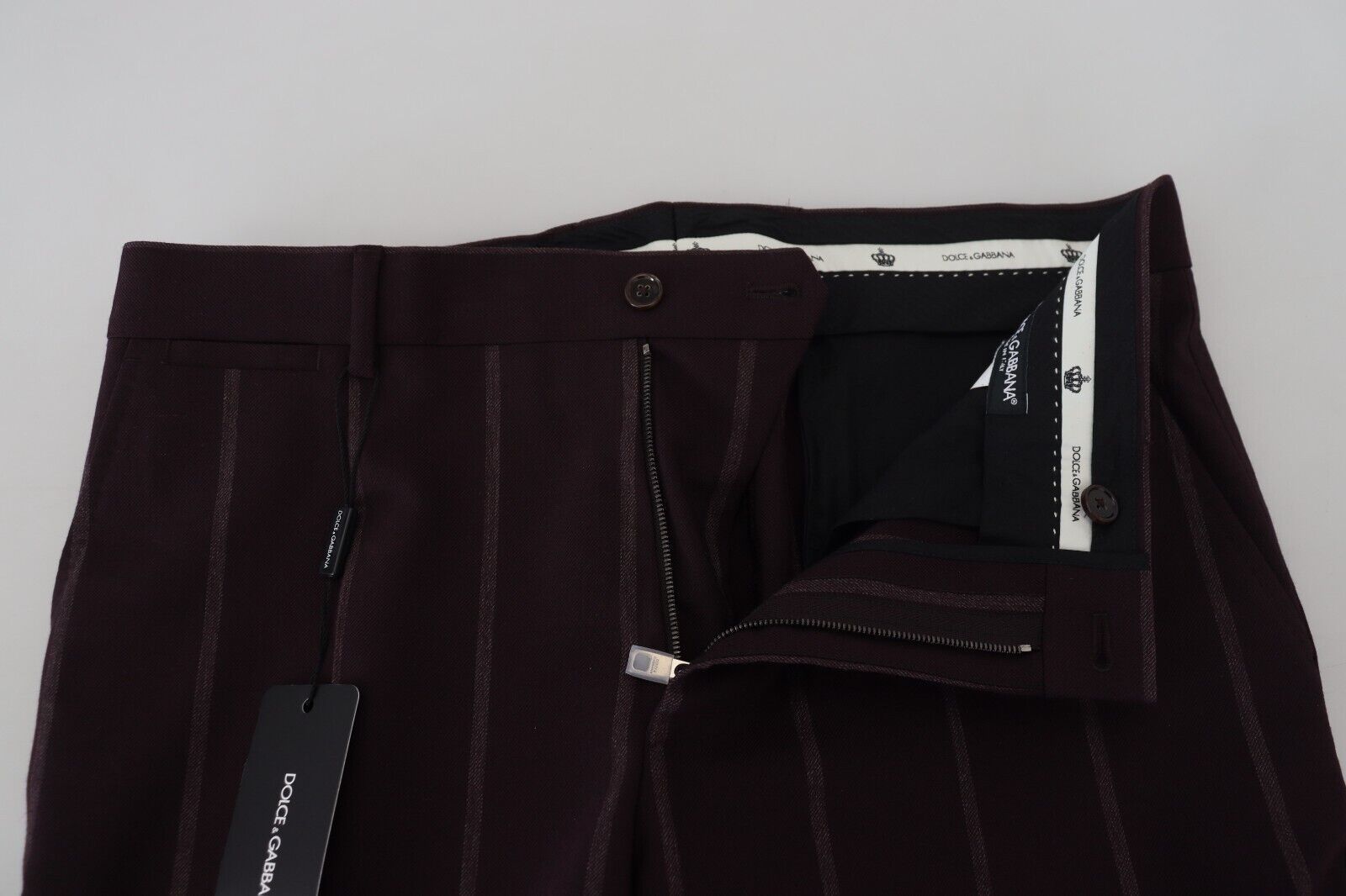 Dolce &amp; Gabbana Pantalon élégant en laine mélangée marron