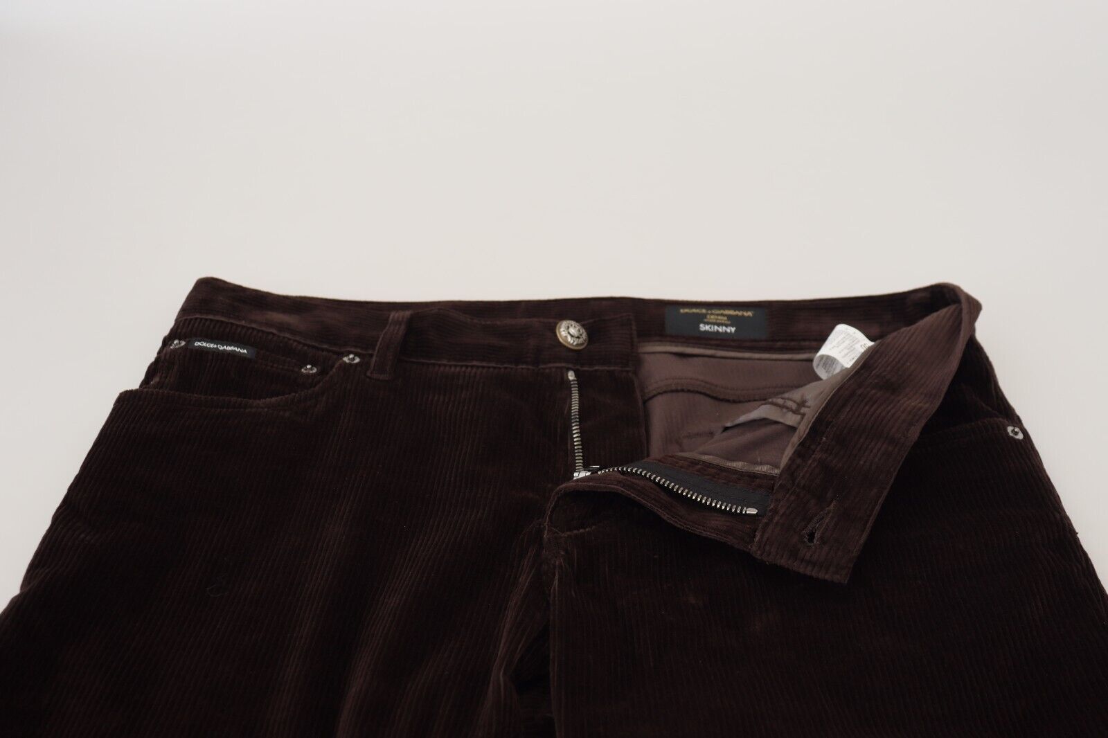 Dolce &amp; Gabbana Pantalon élégant en soie mélangée marron