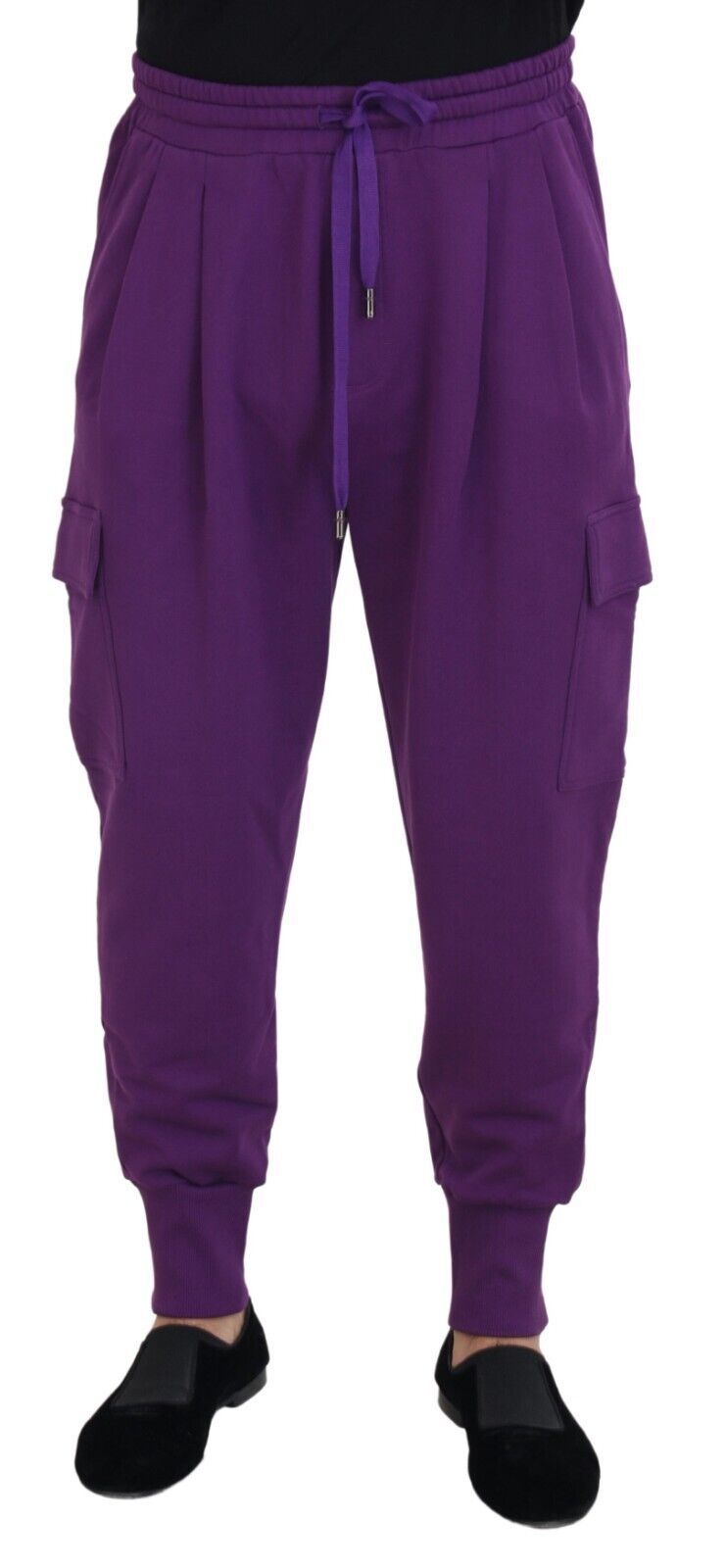 Dolce &amp; Gabbana Pantalon de survêtement cargo en coton violet élégant