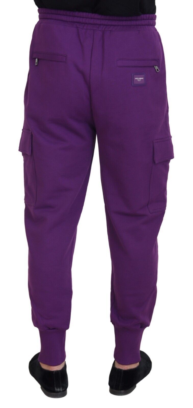 Dolce &amp; Gabbana Pantalon de survêtement cargo en coton violet élégant