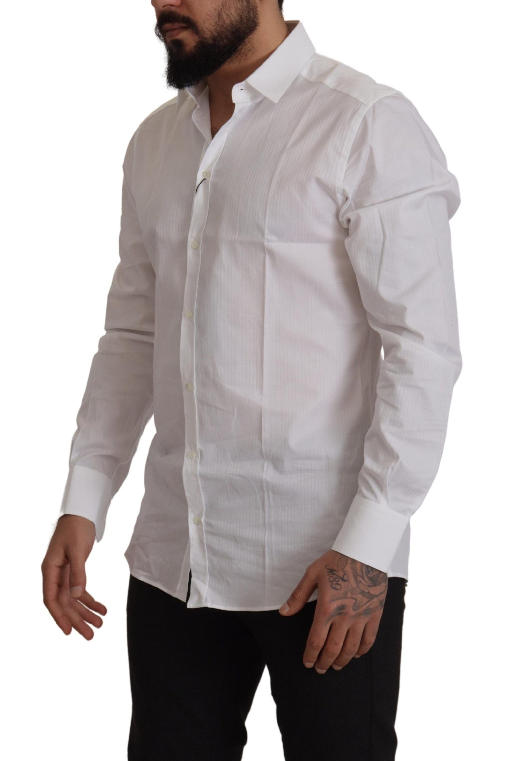 Dolce & Gabbana Elegant White Cotton Dress Shirt