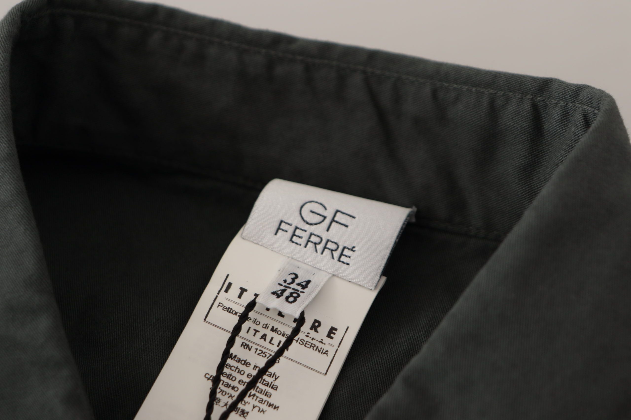 GF Ferre Chemise décontractée élégante en coton gris foncé