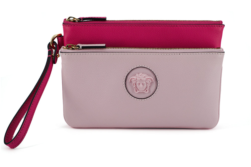 Versace Pochette pochette en cuir rose élégante