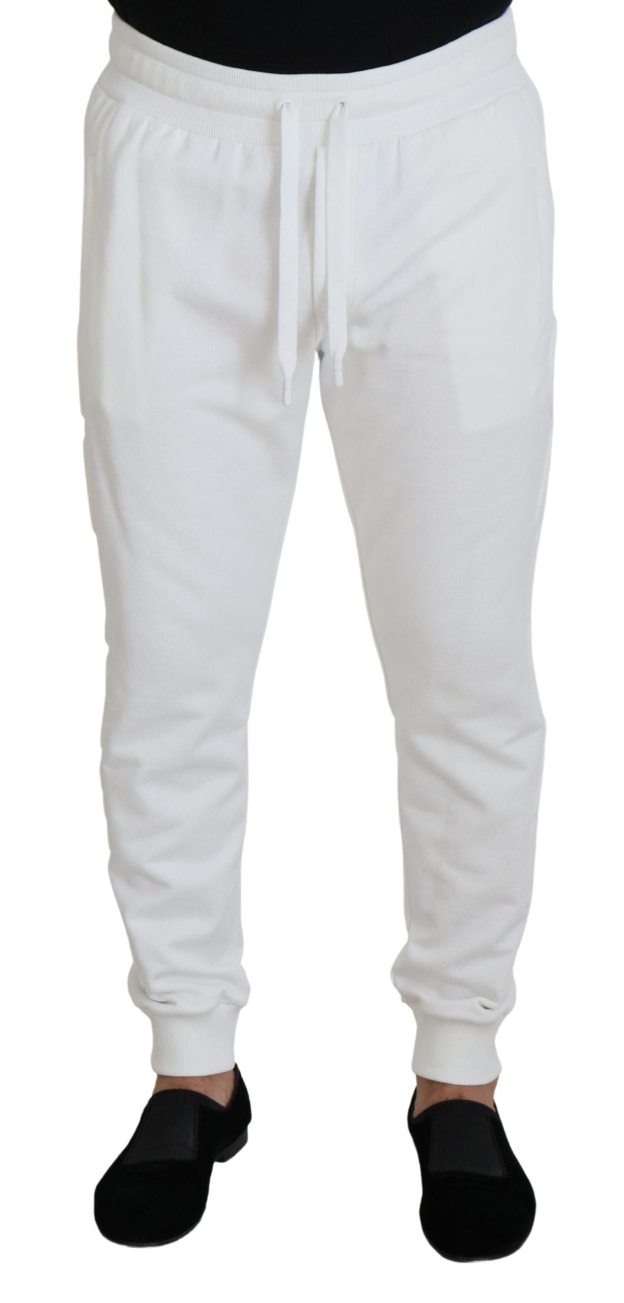 Dolce &amp; Gabbana Pantalon de survêtement élégant en coton blanc