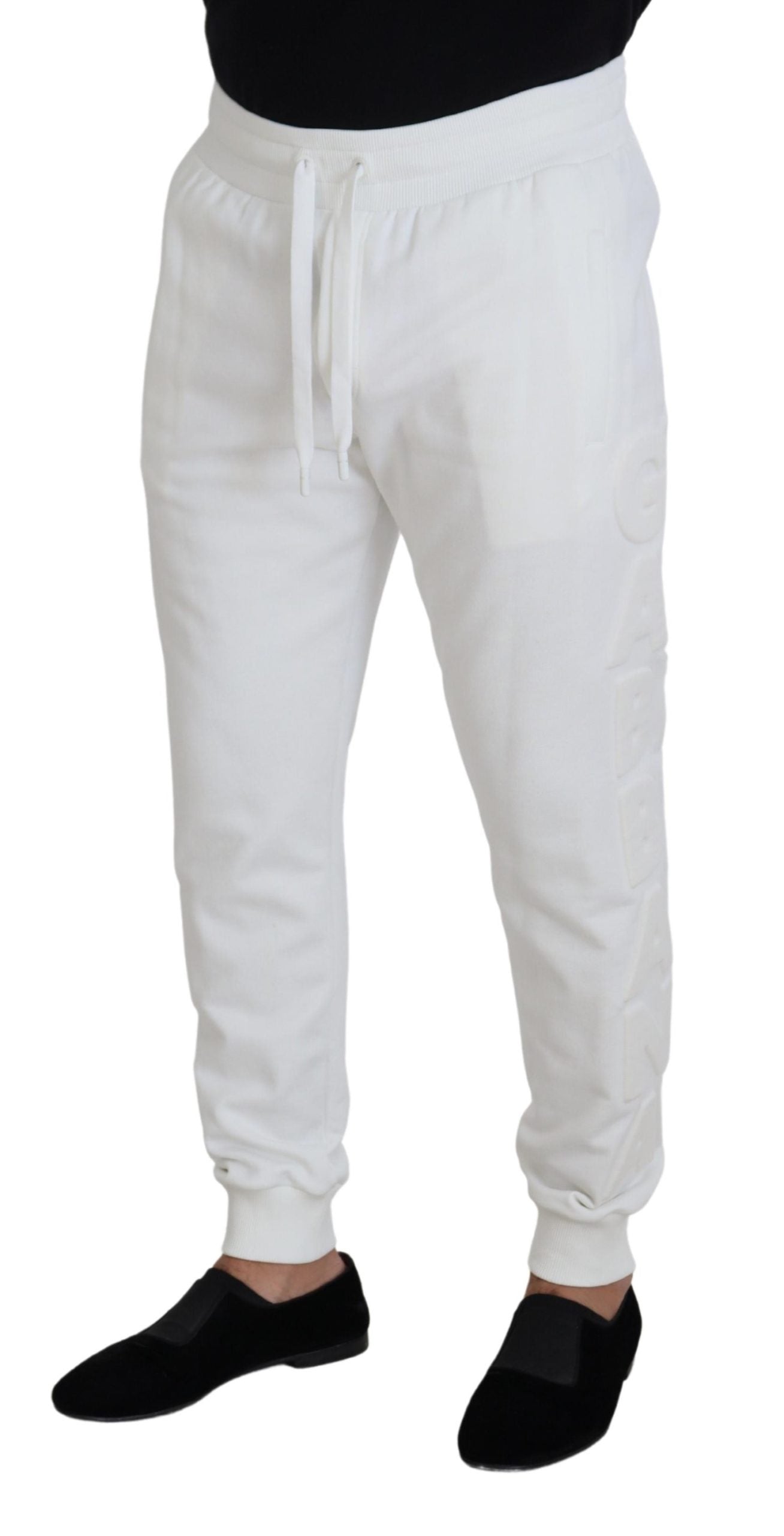 Dolce &amp; Gabbana Pantalon de survêtement élégant en coton blanc