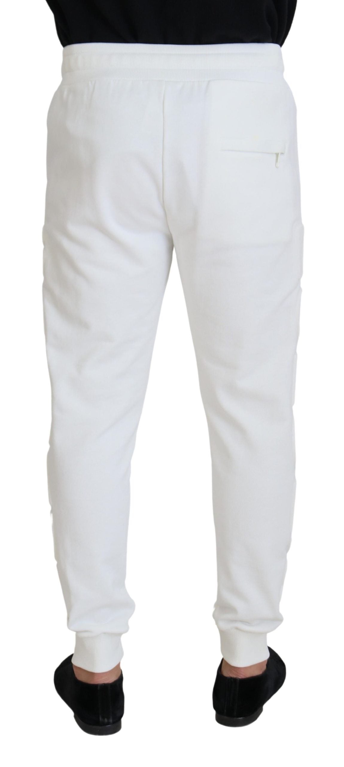 Dolce &amp; Gabbana Pantalon de survêtement élégant en coton blanc