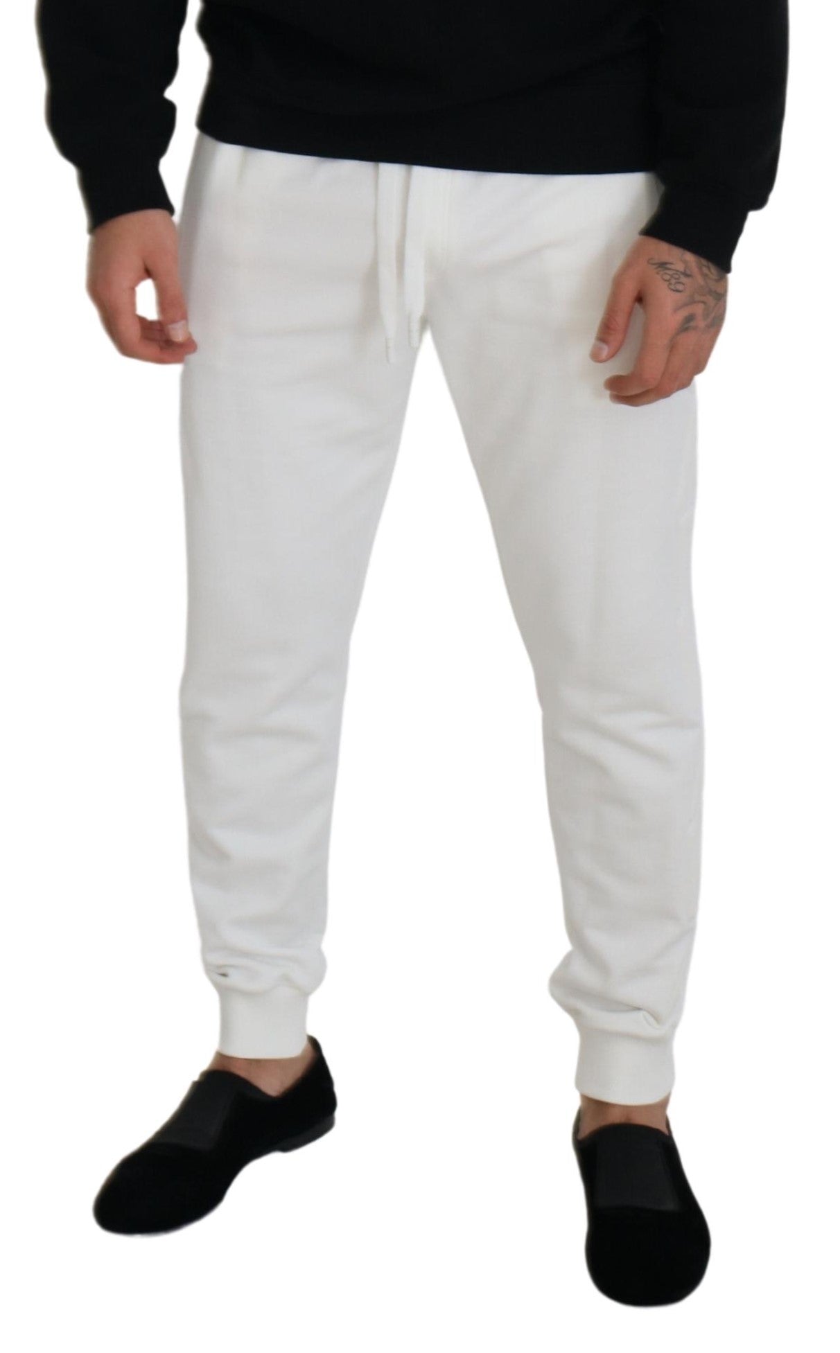 Dolce &amp; Gabbana Pantalon de survêtement élégant en coton blanc