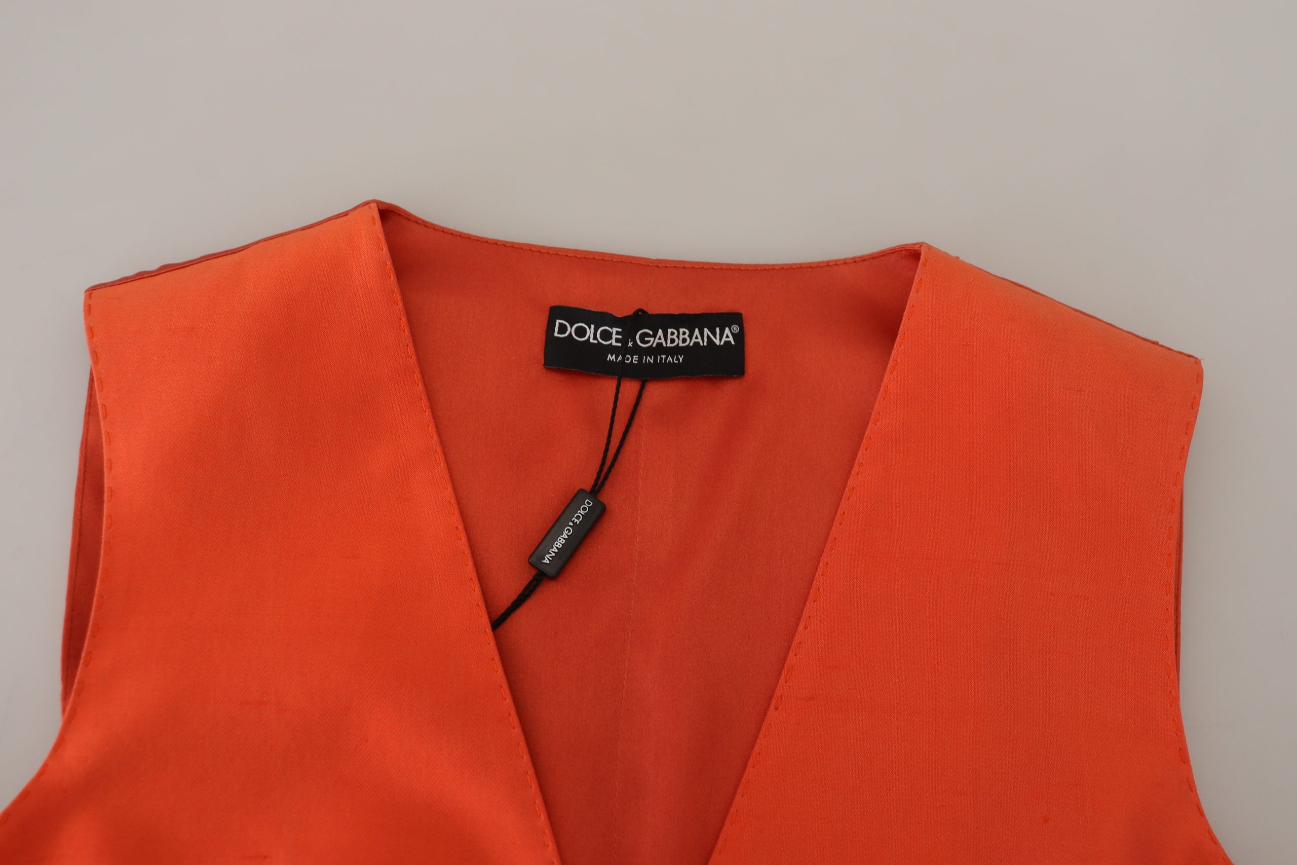 Dolce &amp; Gabbana Gilet élégant en soie orange