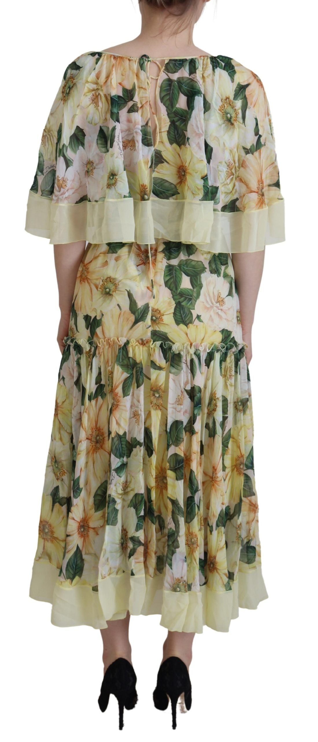 Dolce &amp; Gabbana Robe longue plissée en soie florale