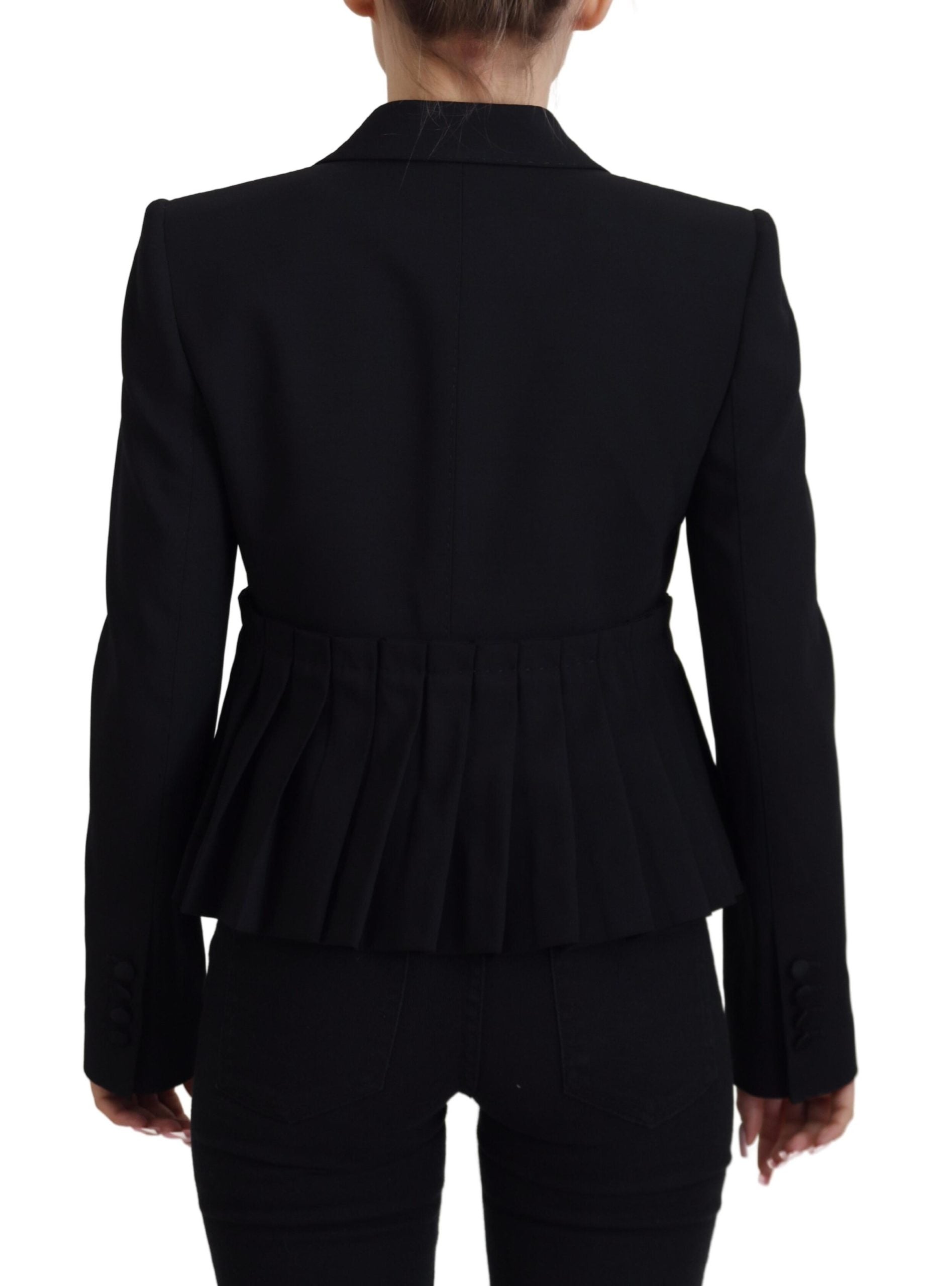 Dolce &amp; Gabbana Blazer élégant en laine stretch noir