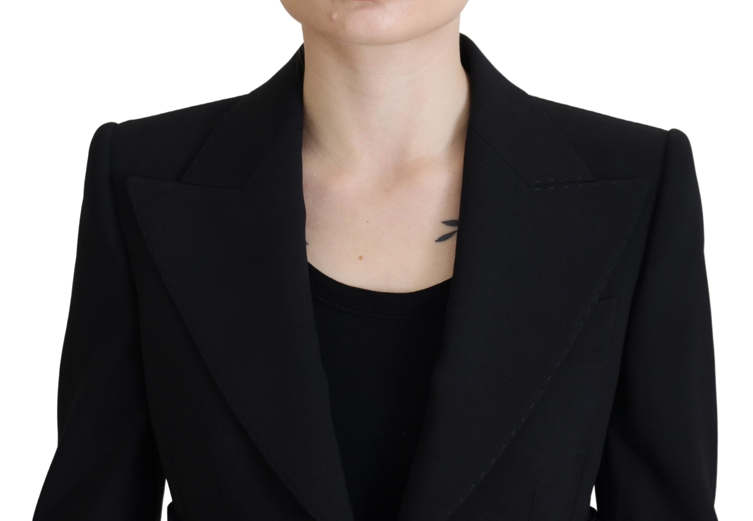 Dolce &amp; Gabbana Blazer élégant en laine stretch noir