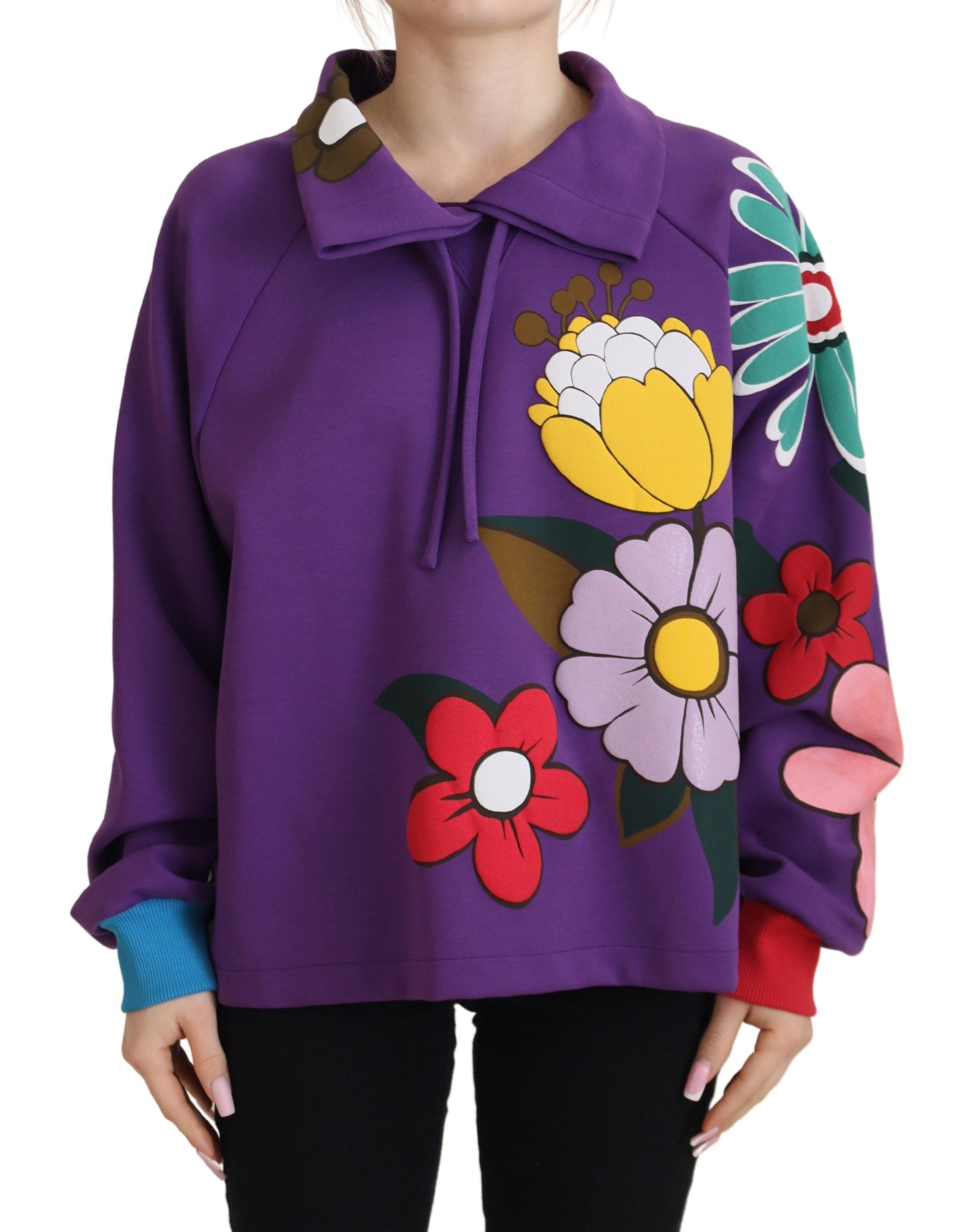 Dolce &amp; Gabbana Pull élégant à fleurs violet