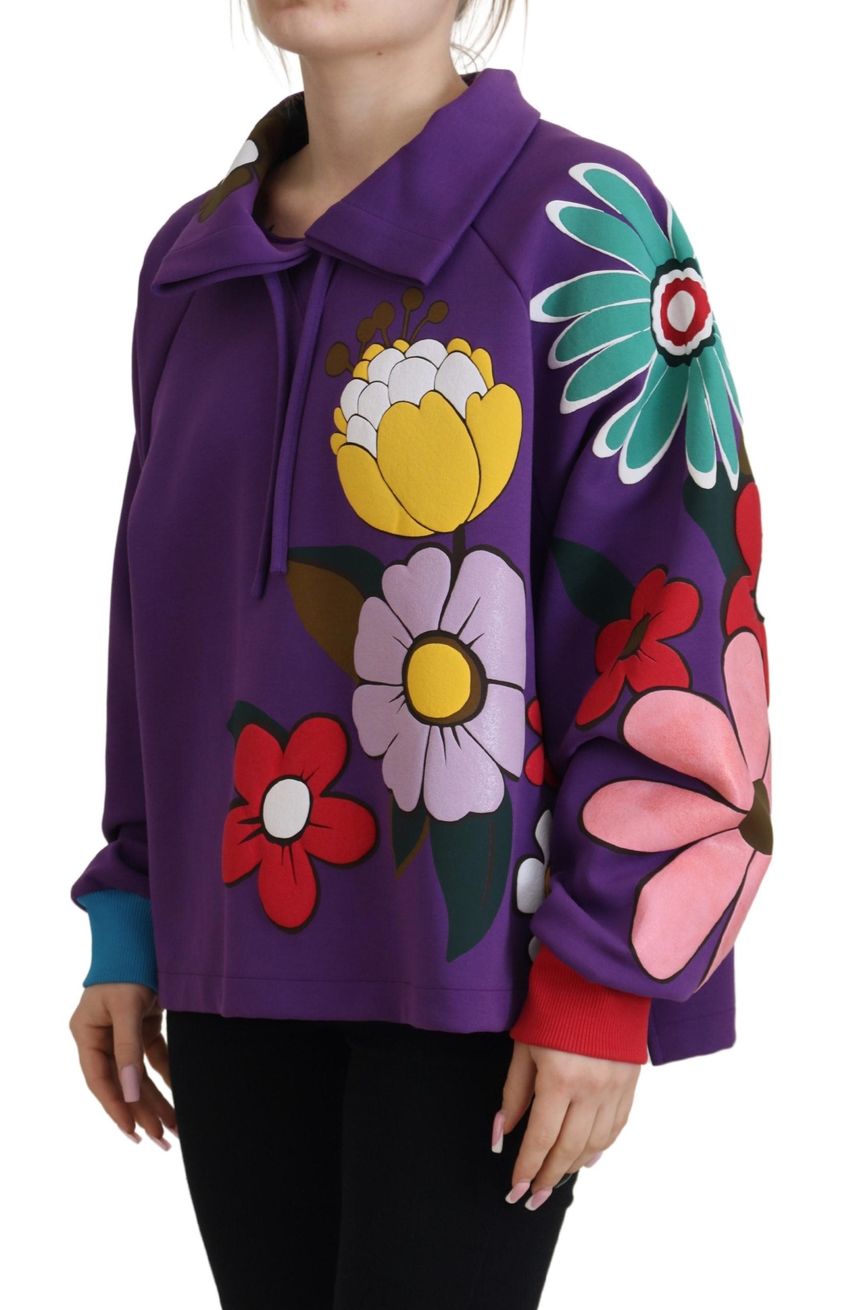 Dolce &amp; Gabbana Pull élégant à fleurs violet