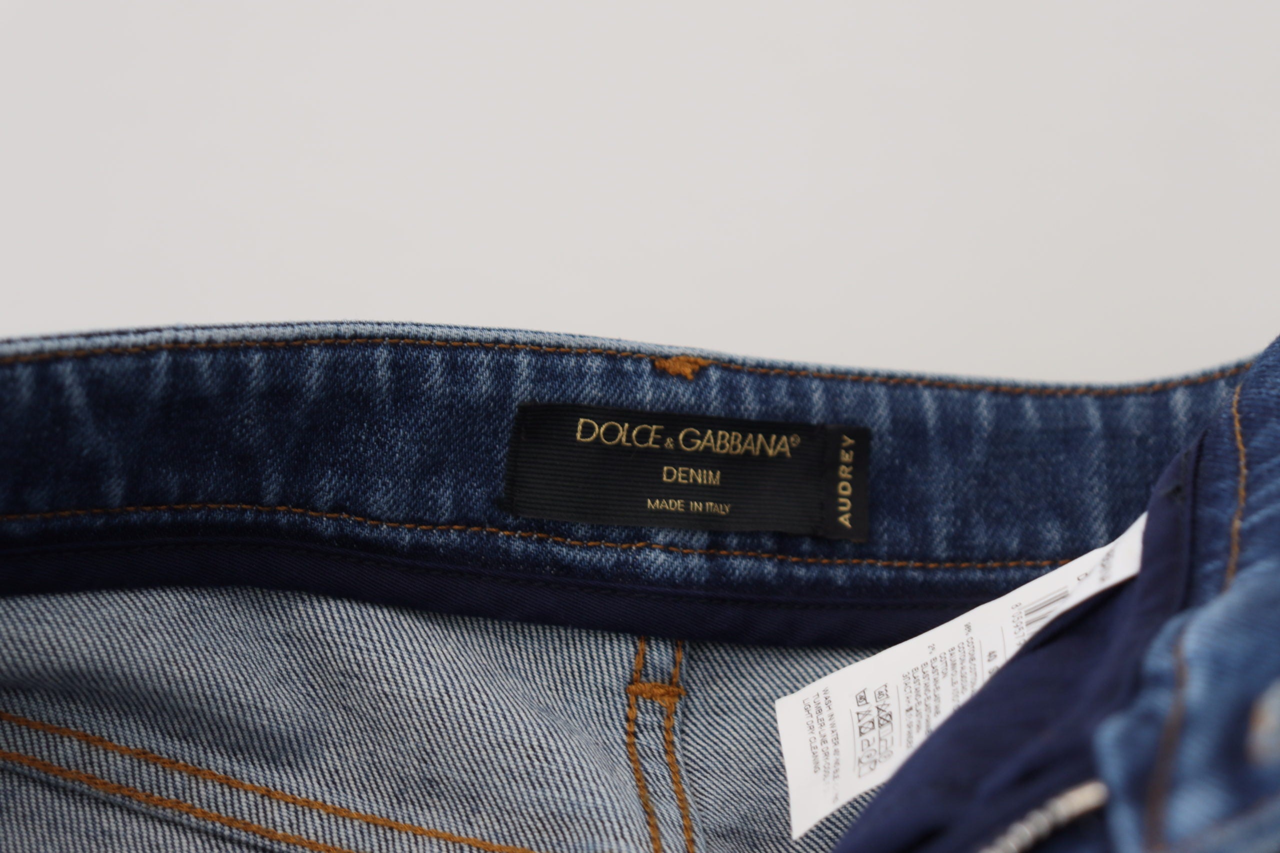 Pantalon en denim bleu Dolce &amp; Gabbana Chic – L'élégance rencontre le confort