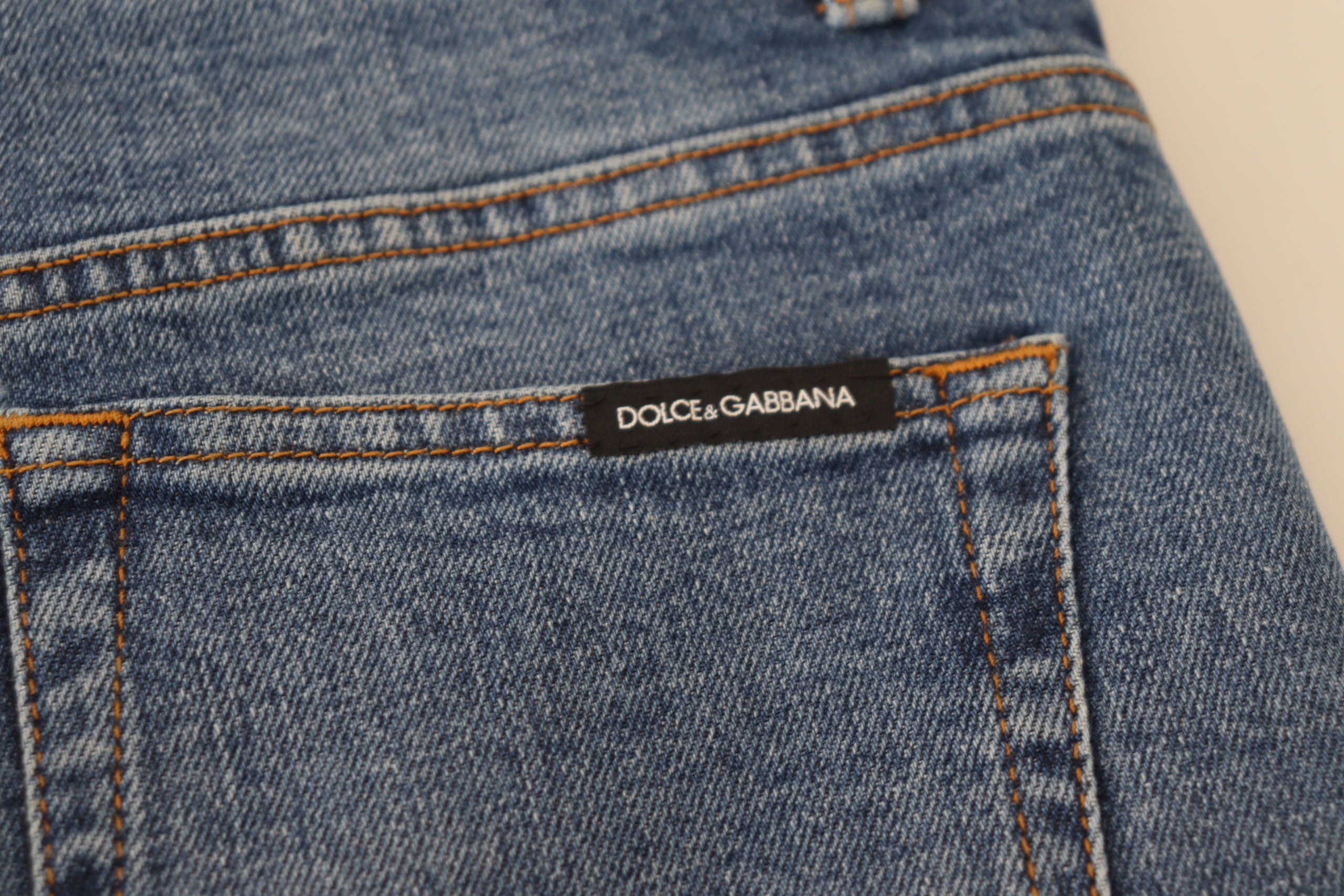 Pantalon en denim bleu Dolce &amp; Gabbana Chic – L'élégance rencontre le confort