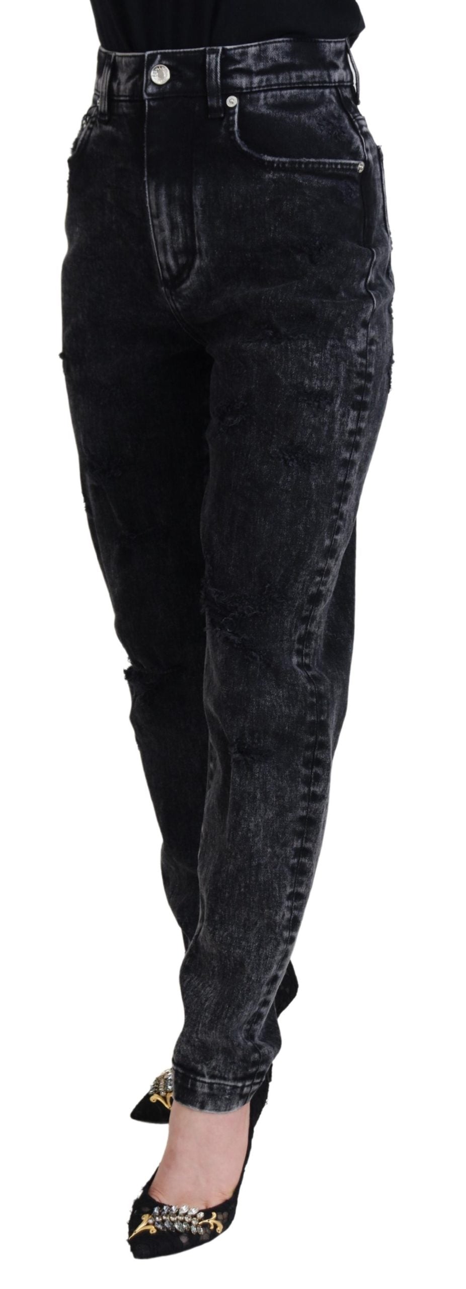 Dolce &amp; Gabbana Pantalon en denim noir élégant