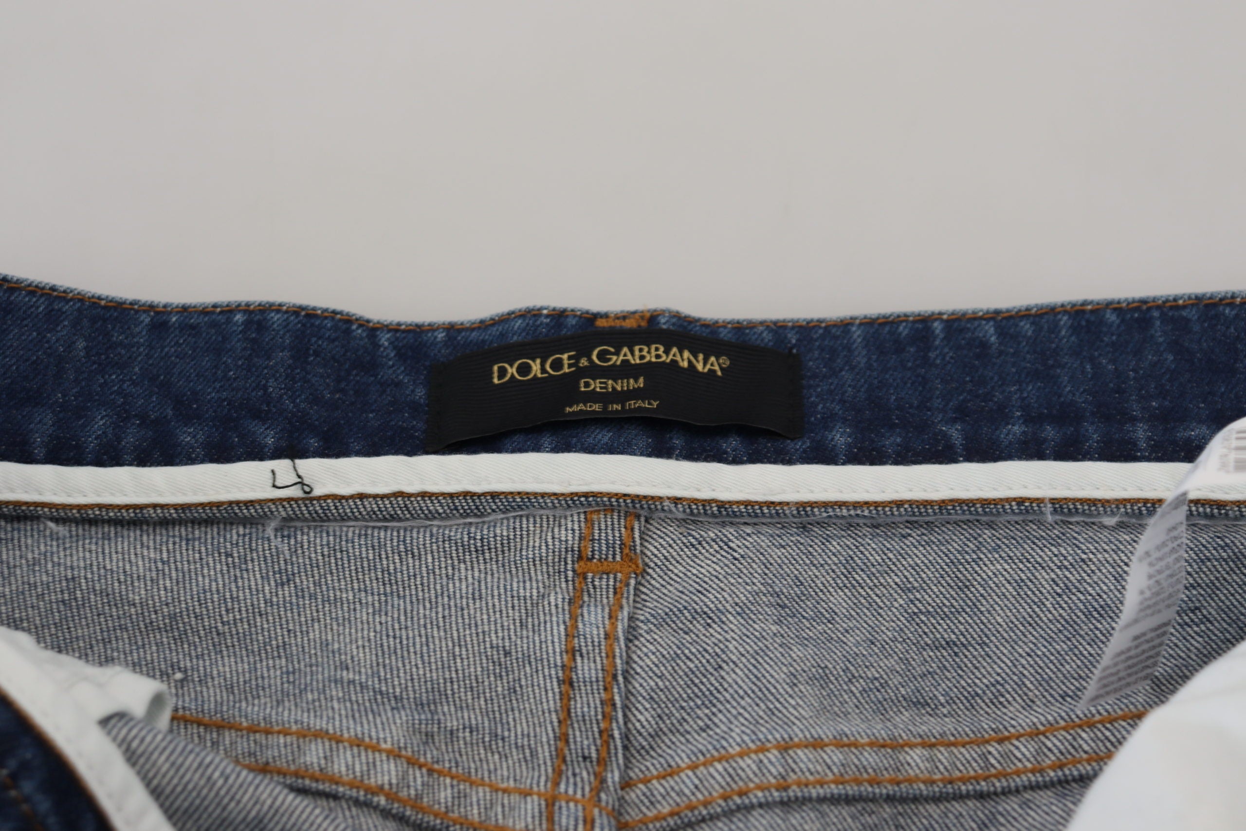 Dolce &amp; Gabbana Pantalon en denim bleu élégant - Coupe ajustée