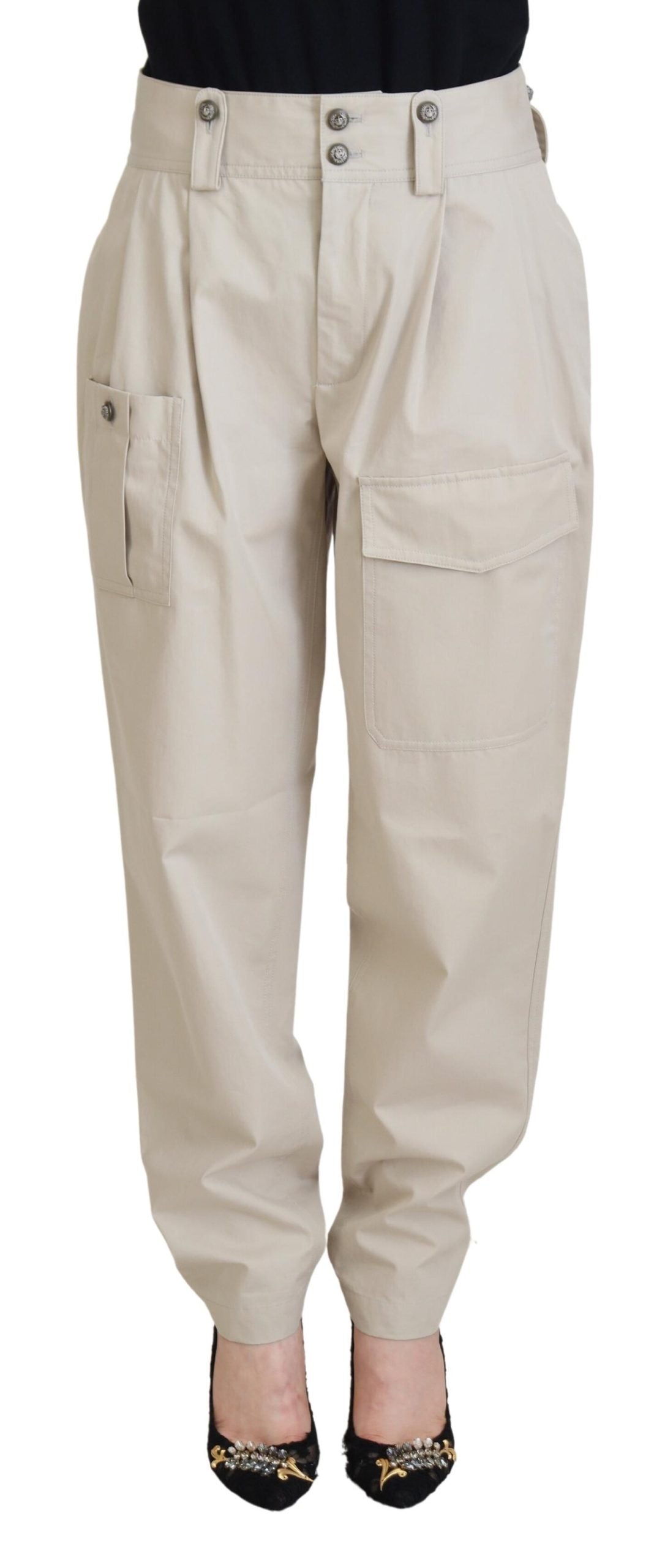 Dolce &amp; Gabbana Pantalon élégant en coton beige