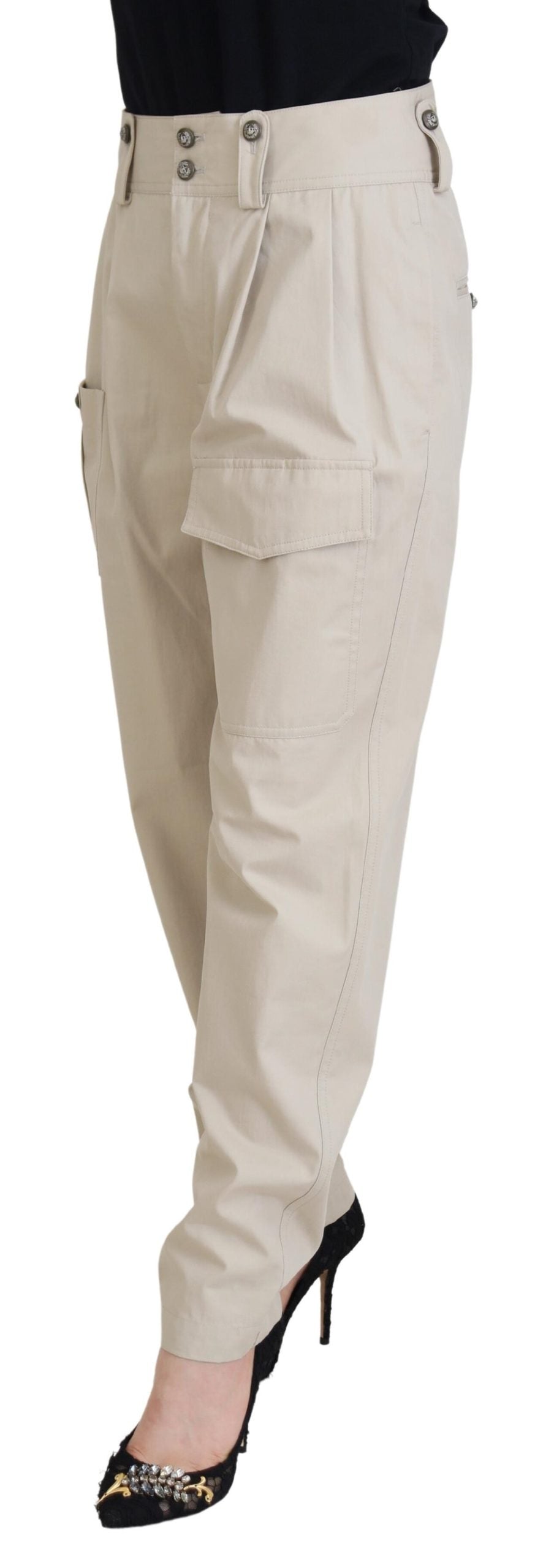 Dolce &amp; Gabbana Pantalon élégant en coton beige