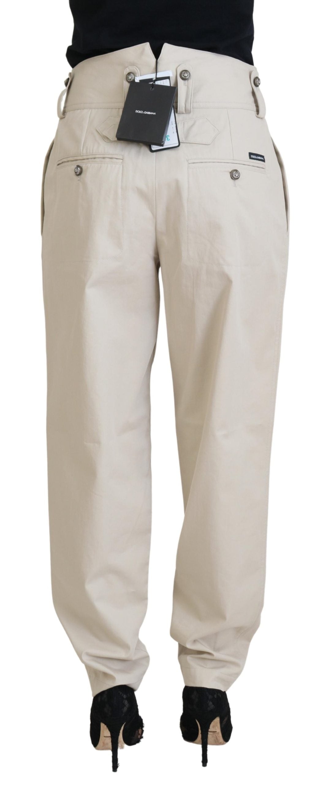 Dolce &amp; Gabbana Pantalon élégant en coton beige