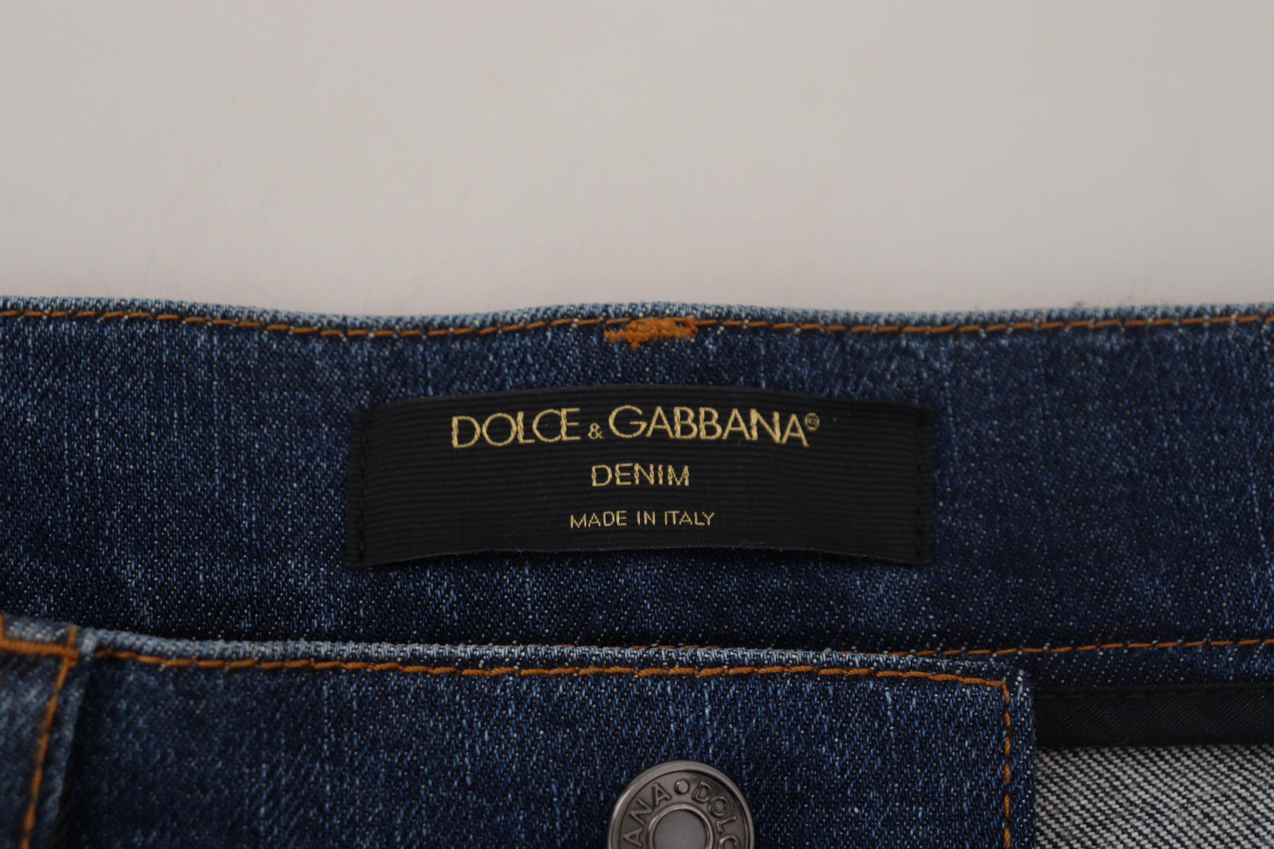 Dolce &amp; Gabbana Denim élégant en dentelle florale sur le devant