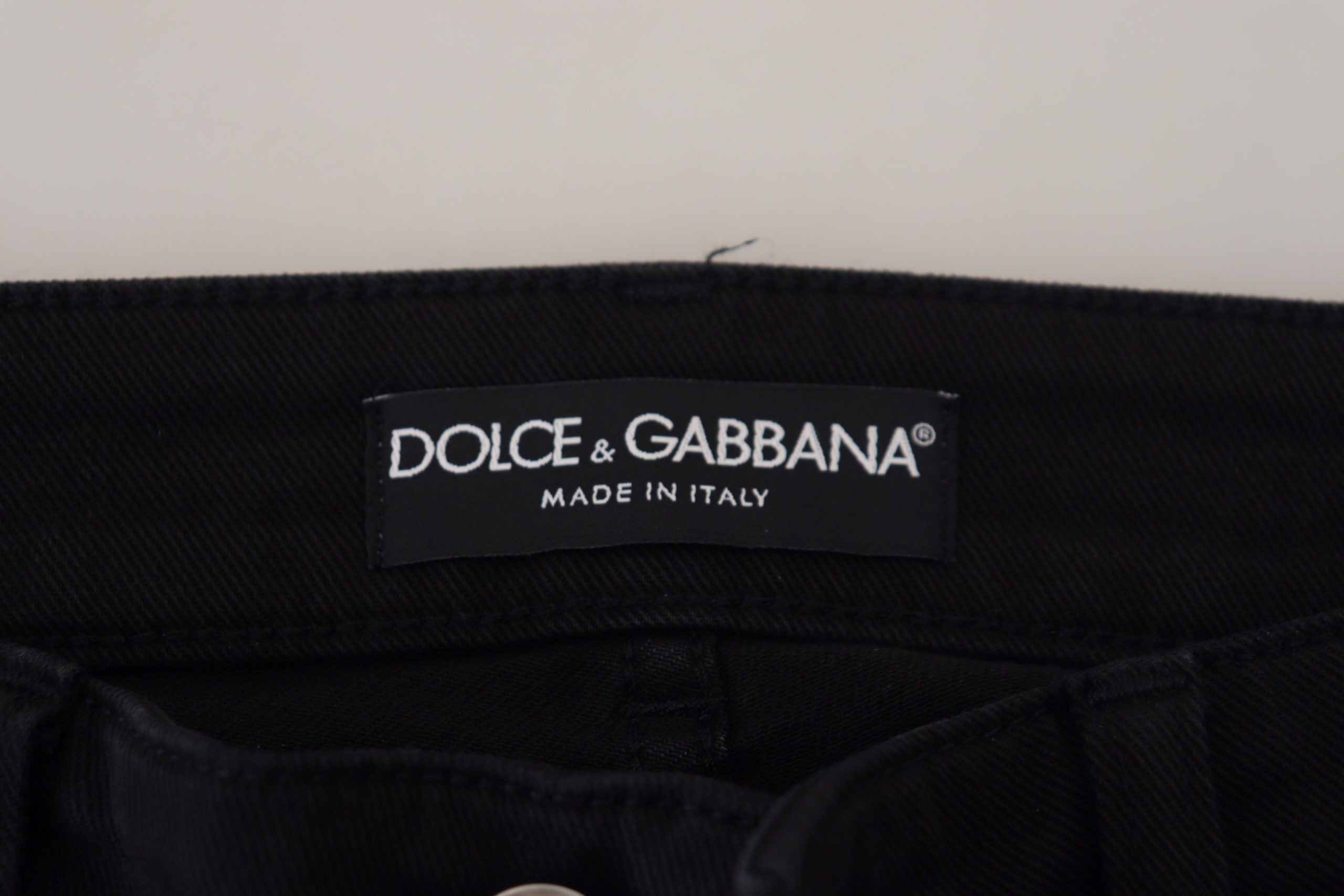 Pantalon en denim noir Dolce &amp; Gabbana Chic – Élégance intemporelle