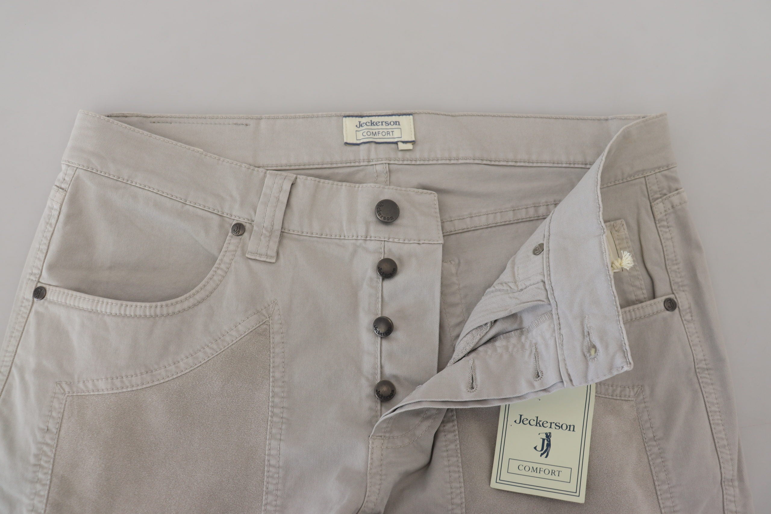 Jeckerson Pantalon élégant en coton mélangé gris