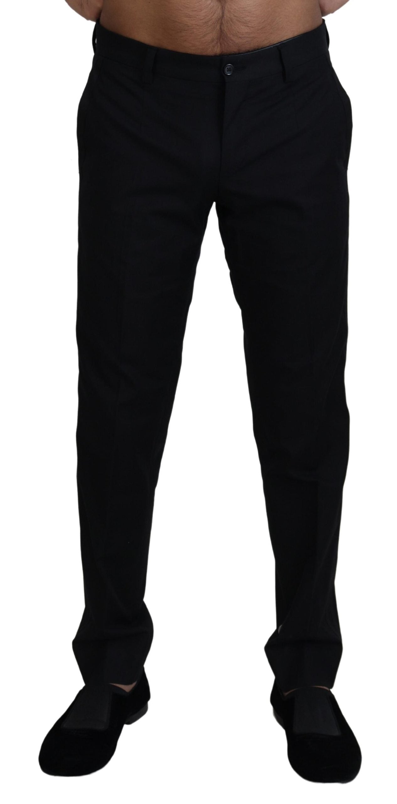 Dolce &amp; Gabbana Pantalon élégant en coton noir