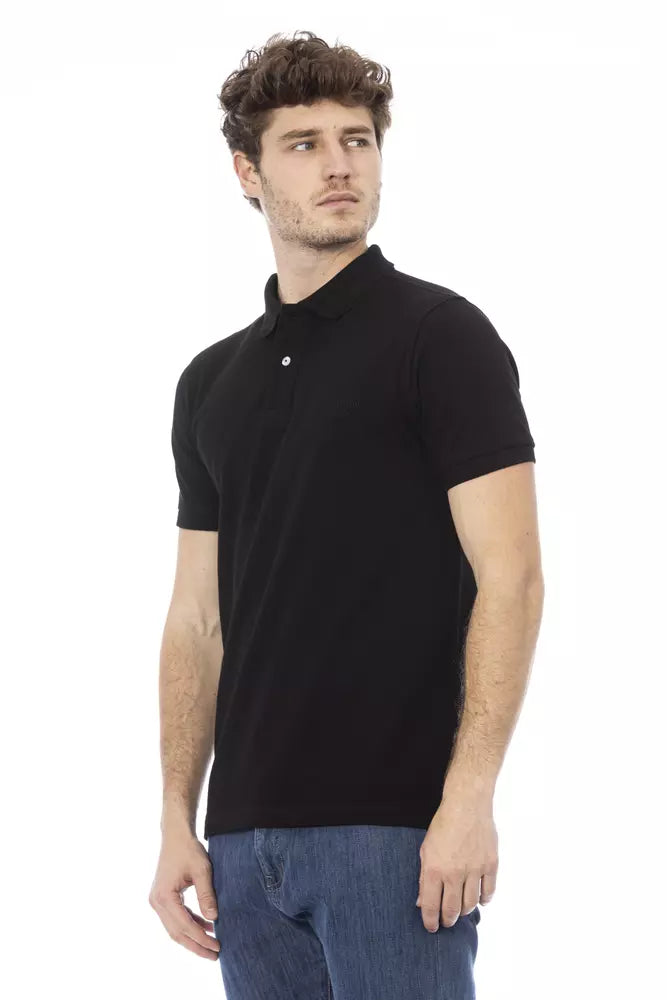 Baldinini Trend Black Cotton Men Polo