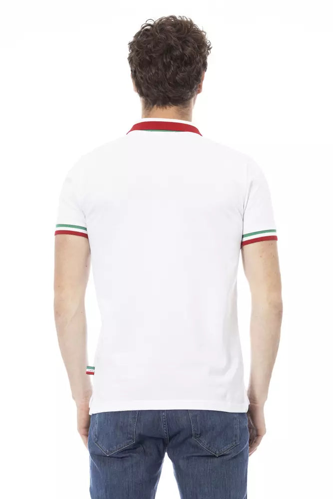 Baldinini Trend White Cotton Men Polo