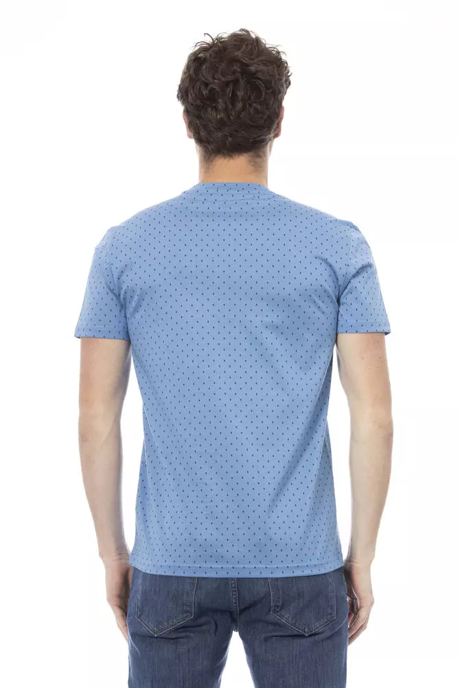 Baldinini Trend Chic T-shirt en coton bleu clair avec imprimé sur le devant