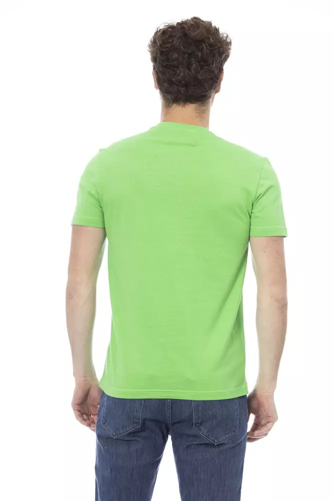 Baldinini Trend T-shirt en coton vert avec imprimé chic sur le devant