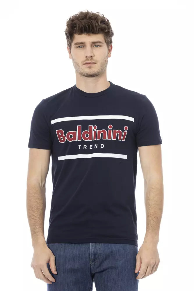 Baldinini Trend Chic T-shirt en coton à col rond bleu