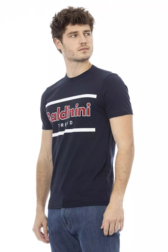 Baldinini Trend Chic T-shirt en coton à col rond bleu