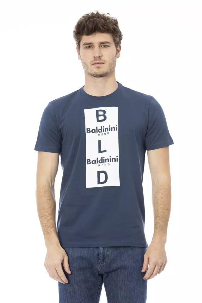 Baldinini Trend T-shirt élégant à manches courtes en coton bleu