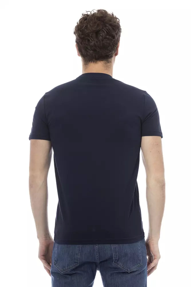 Baldinini Trend Chic T-shirt en coton à col rond bleu