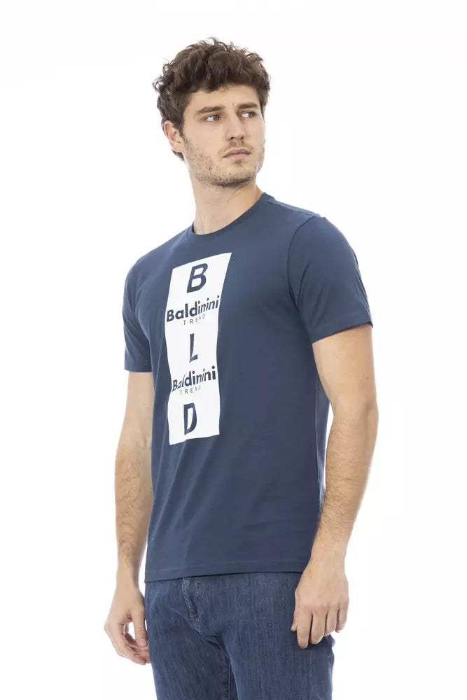 Baldinini Trend T-shirt élégant à manches courtes en coton bleu