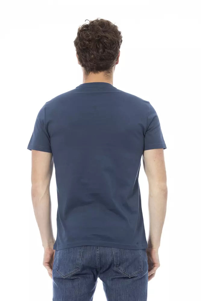 Baldinini Trend T-shirt élégant à manches courtes en coton bleu