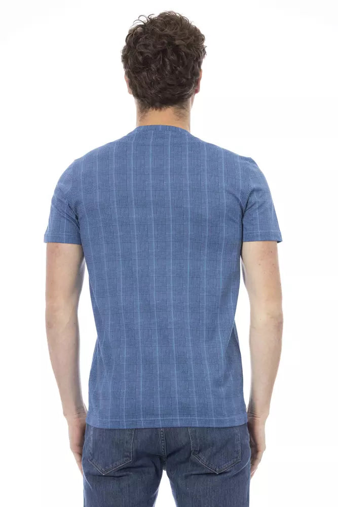 Baldinini Trend T-shirt élégant en coton bleu clair avec imprimé chic