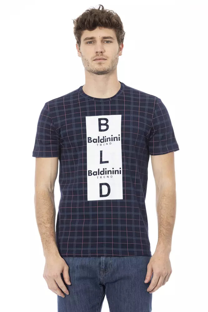 Baldinini Trend T-shirt élégant en coton bleu avec imprimé sur le devant