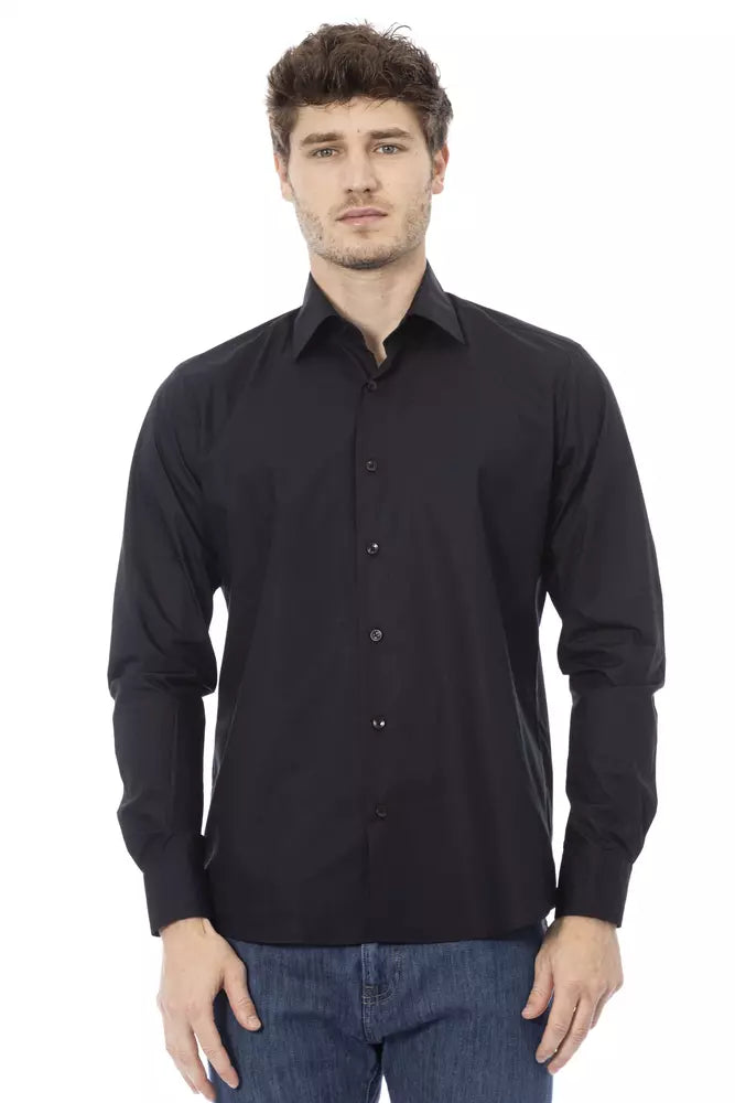 Baldinini Trend Chemise élégante noire à col italien