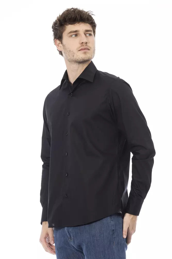 Baldinini Trend Chemise élégante noire à col italien