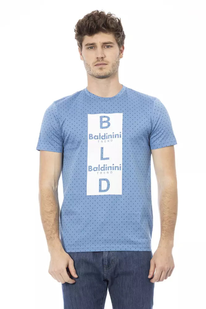 Baldinini Trend T-shirt élégant en coton bleu clair avec imprimé