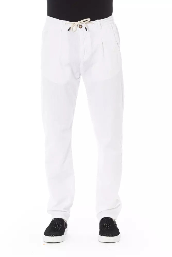 Baldinini Trend Pantalon chino élégant en coton blanc