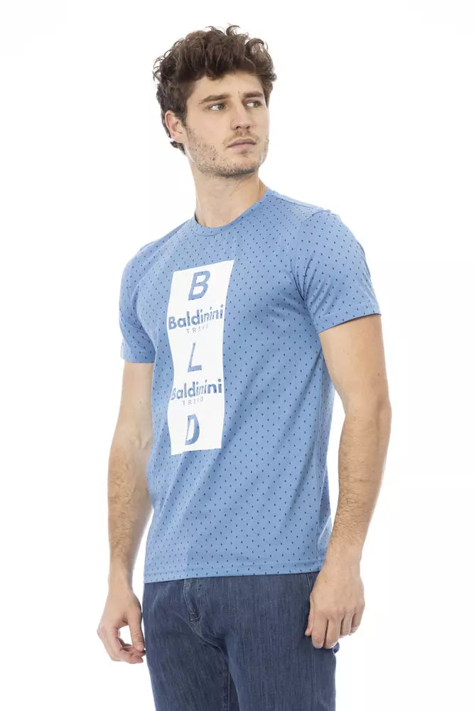 Baldinini Trend T-shirt élégant en coton bleu clair avec imprimé