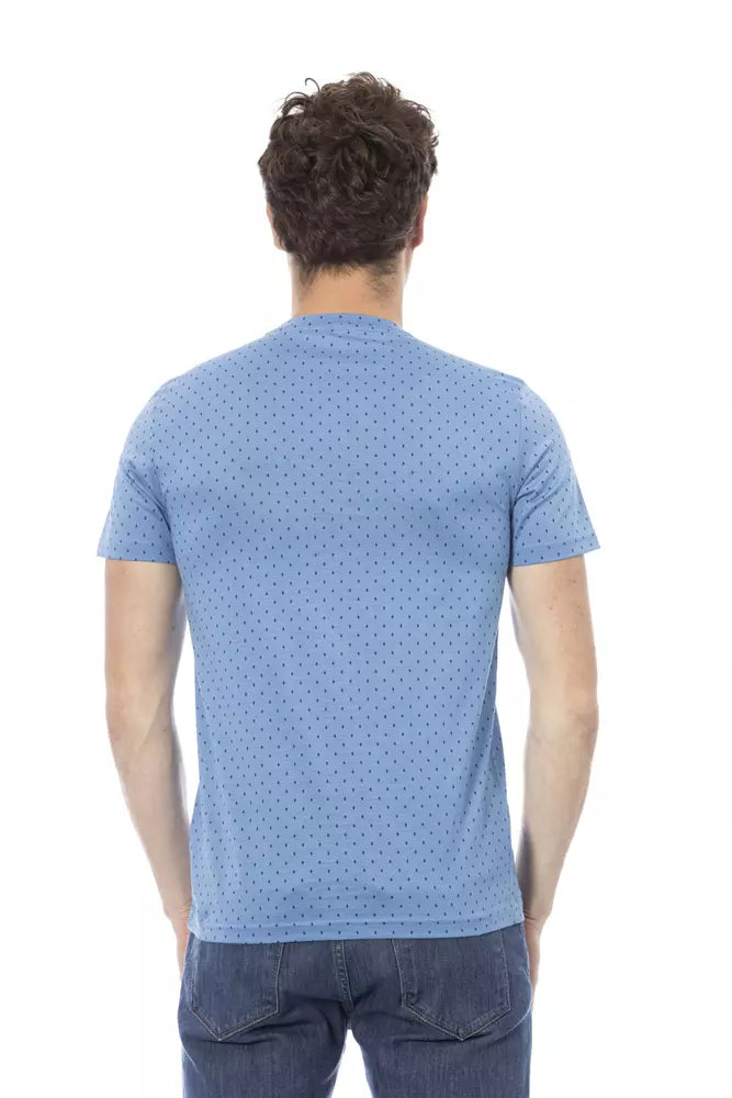 Baldinini Trend T-shirt élégant en coton bleu clair avec imprimé