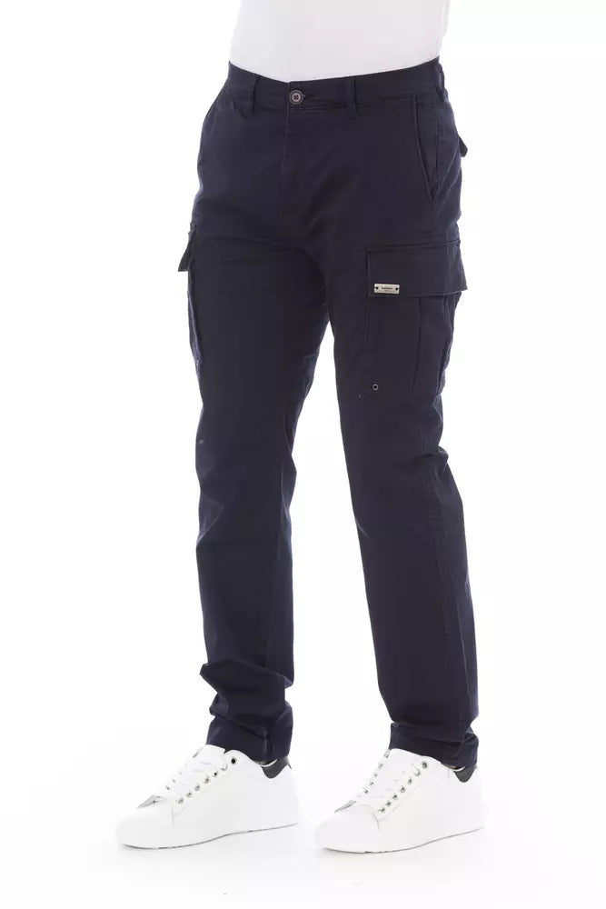 Baldinini Trend Chic Pantalon Cargo Bleu pour Homme