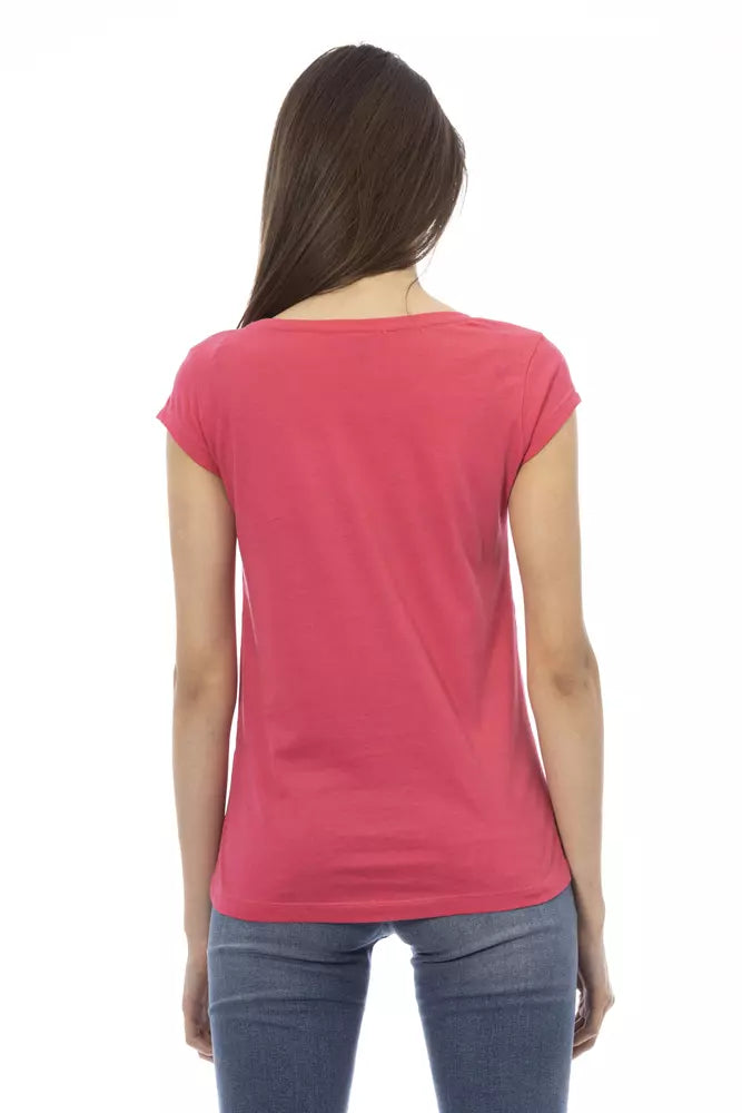 Trussardi Action T-shirt tendance rose à manches courtes