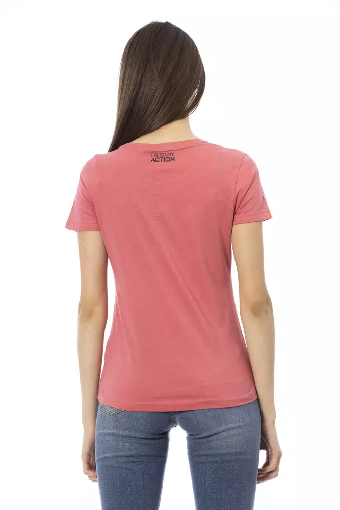 Trussardi T-shirt imprimé rose Action Chic pour des looks d'été tendance